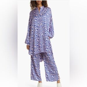 Dressed in Lala Oversize Button Up Shirt & High Waist Crop Pants Set